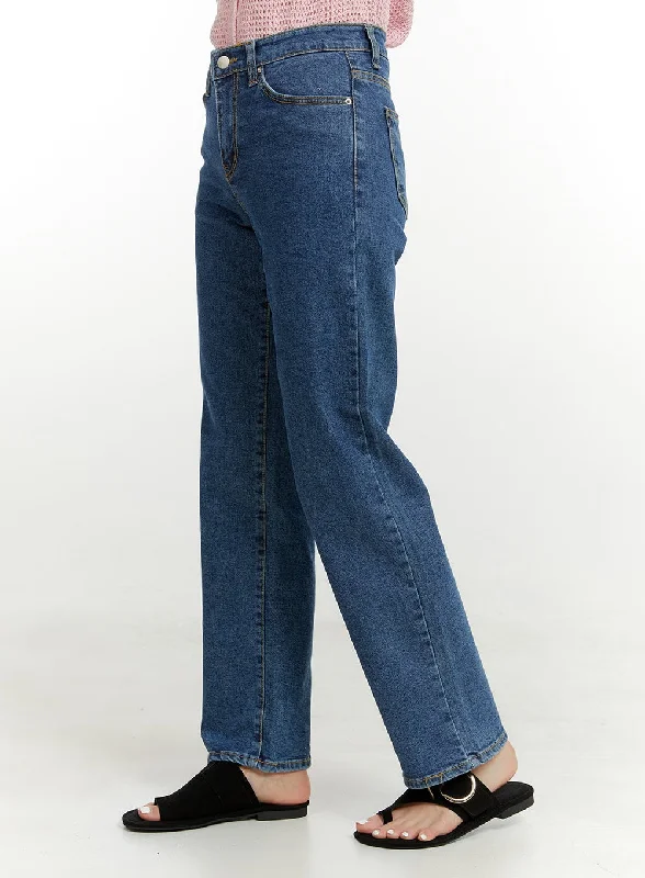 Classic Straight Leg Denim Jeans OU419