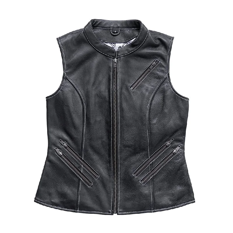 Quinn Women's Club Style Leather Vest - Limited Edition