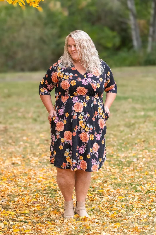 Taylor Dress - Buttery Soft Black Fall Floral Mix by Michelle Mae