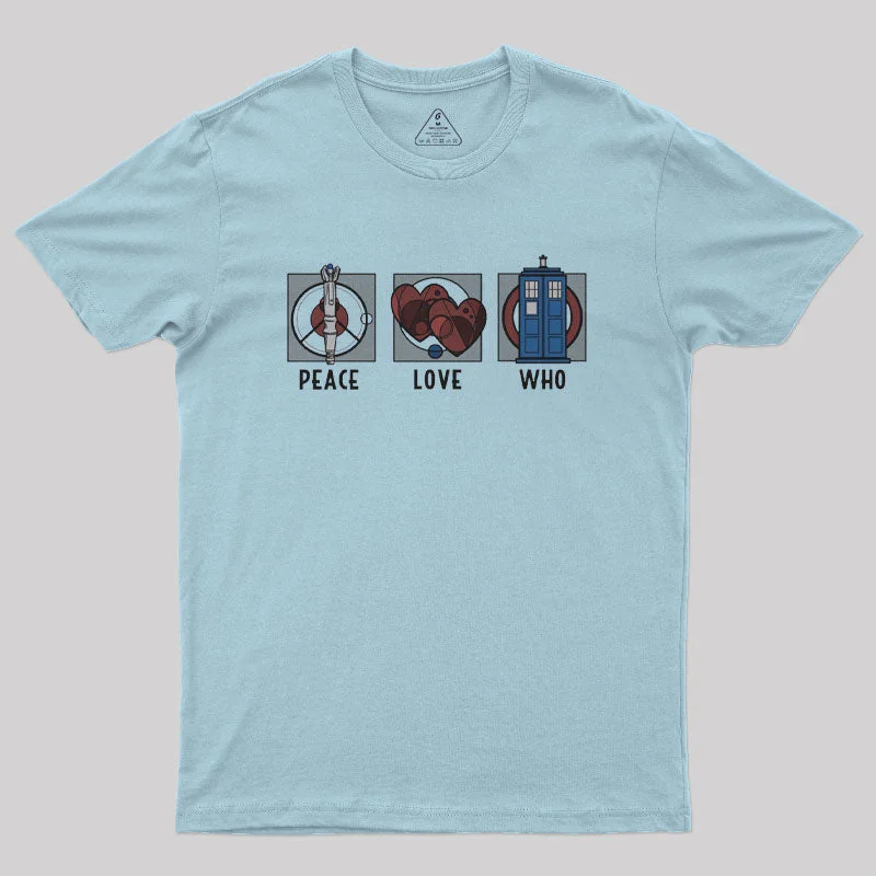 Peace Love and Who Geek T-Shirt Traditional Women's Wool