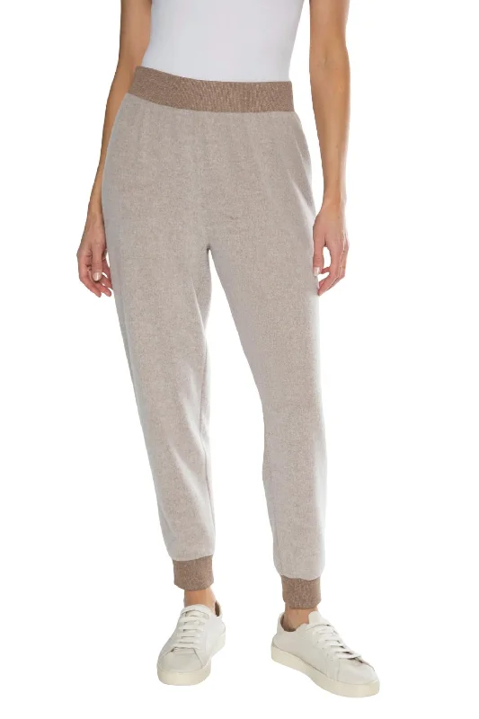 Faye Lounge Pant In Heather Taupe