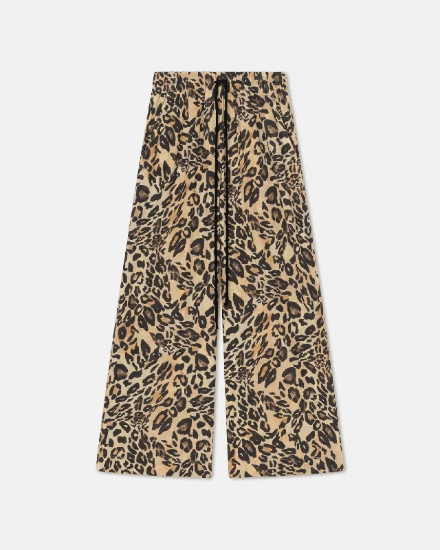 Kyler - Printed Cotton-Voile Pants - Leopard