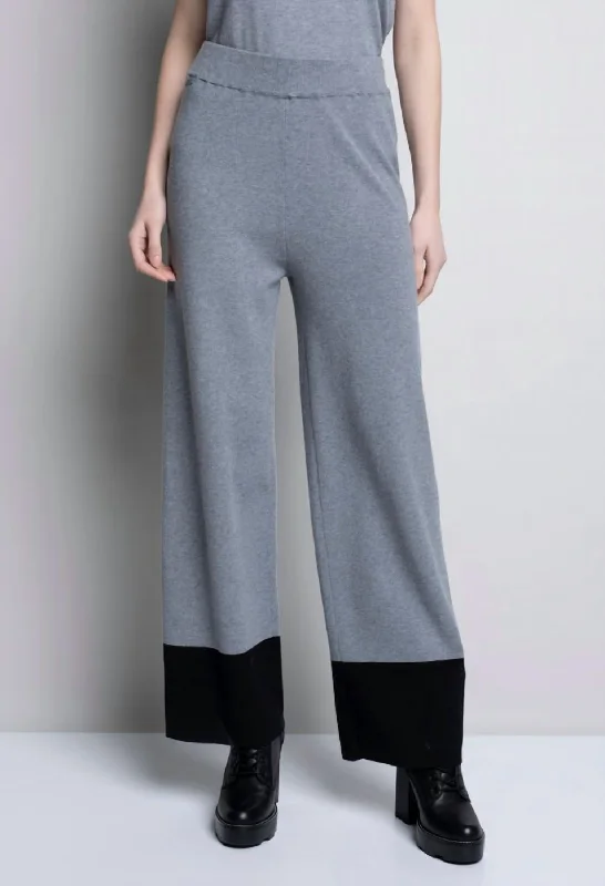 Dipped Hem Knit Pant In Gray