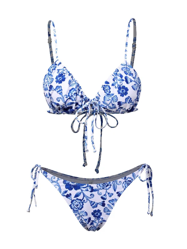 Blue & White 1950s Porcelain Strappy Bikini