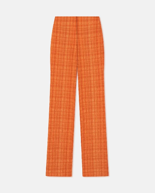 Juna - Seersucker Pants - Sunset Orange