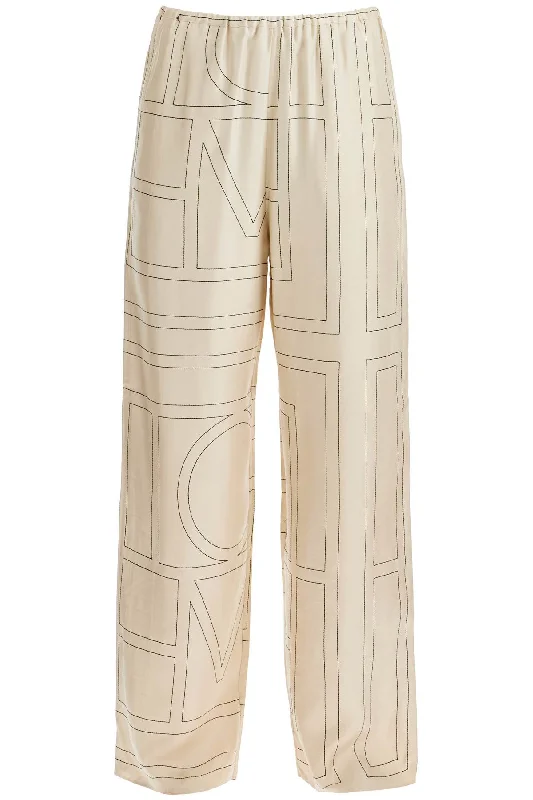 Toteme Women's Monogram Silk Pajama Pants