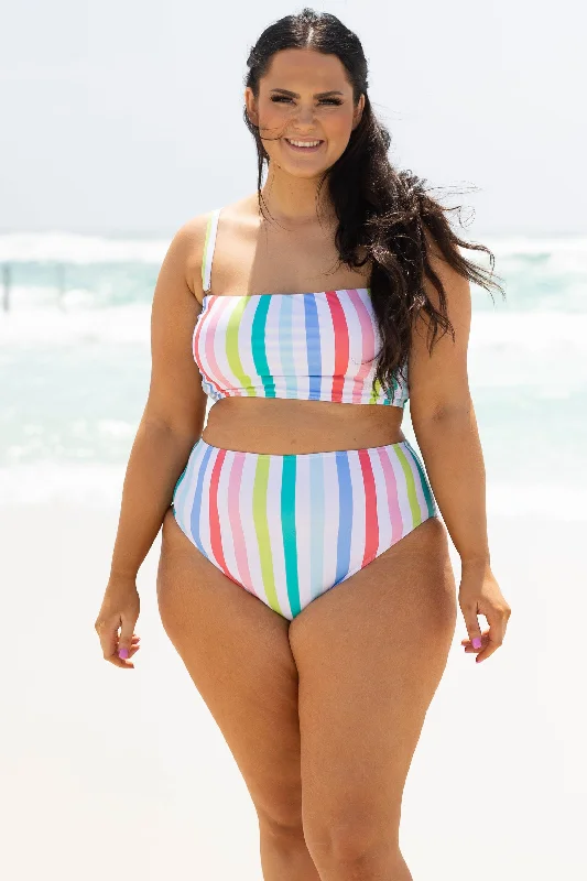 Feeling Fine And Sandy Swim Top, Rainbow