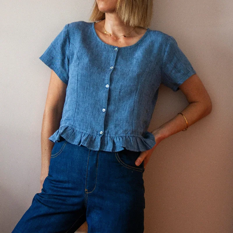 French Navy Vetiver Top Refined Women's 