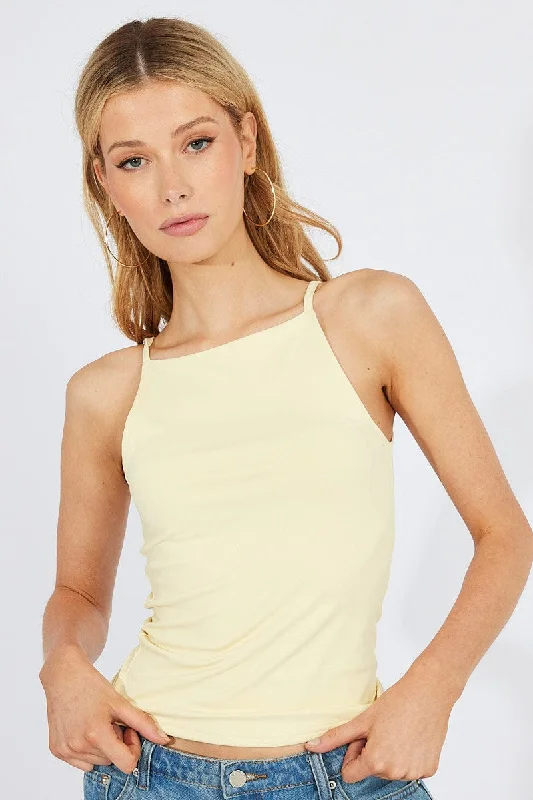 Yellow Supersoft Tank Top Edgy Women's Punk