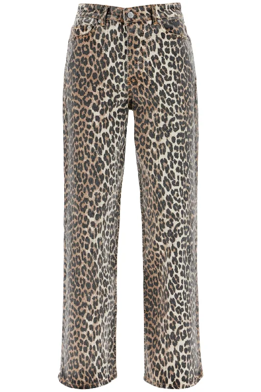 Ganni Women's Leopard Print Izey Jeans