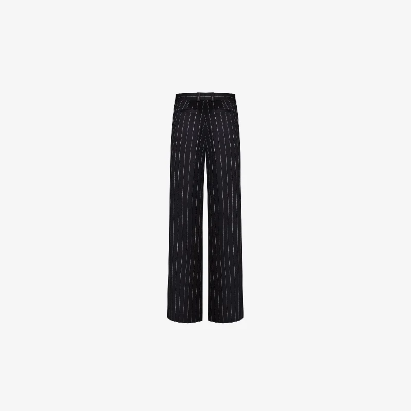 LOOSE-FIT PANTS IN STRIPED CASHMERE