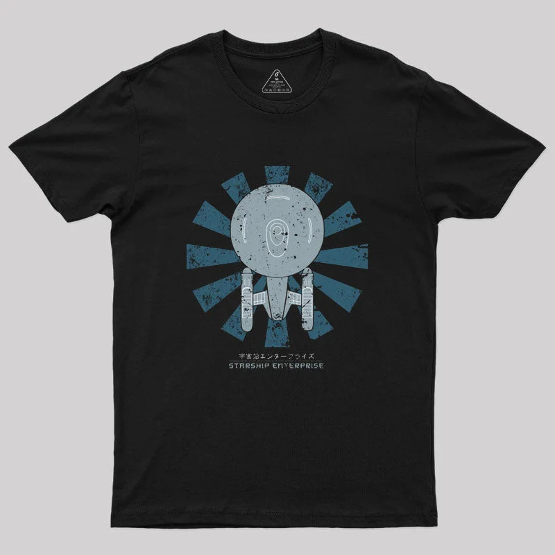 Starship Enterprise Retro Japanese T-Shirt Confident Women's High - fashion