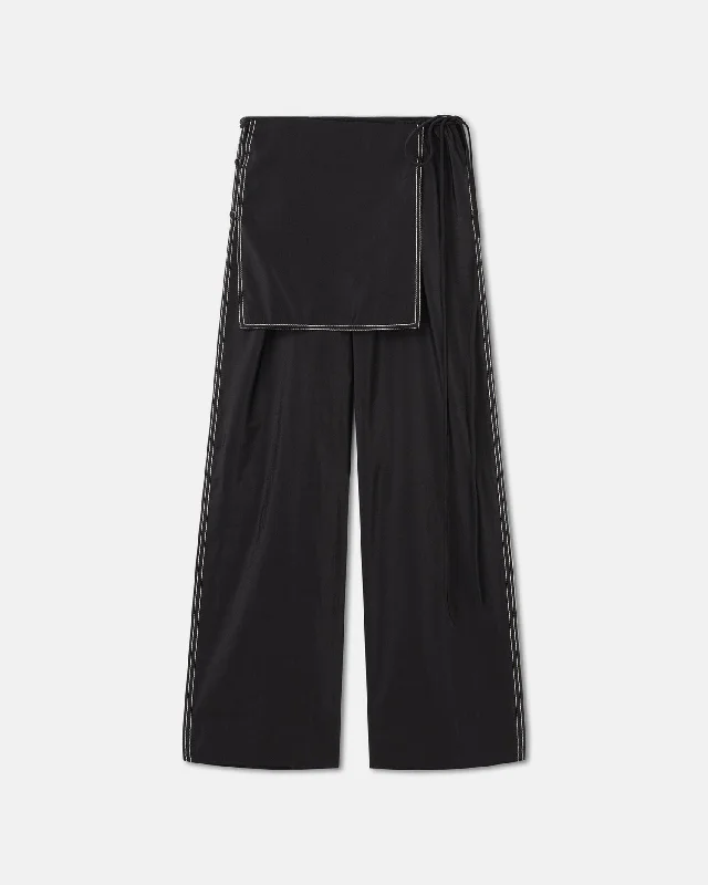 Evea - Glass Poplin Pants - Black