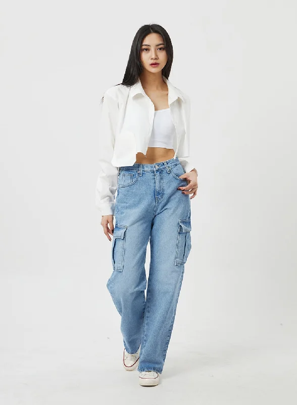 Wide Leg Cargo Jeans BF323