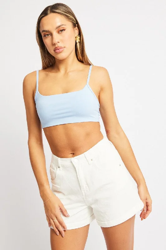 Blue Bralette Supersoft Casual Women's Japanese 