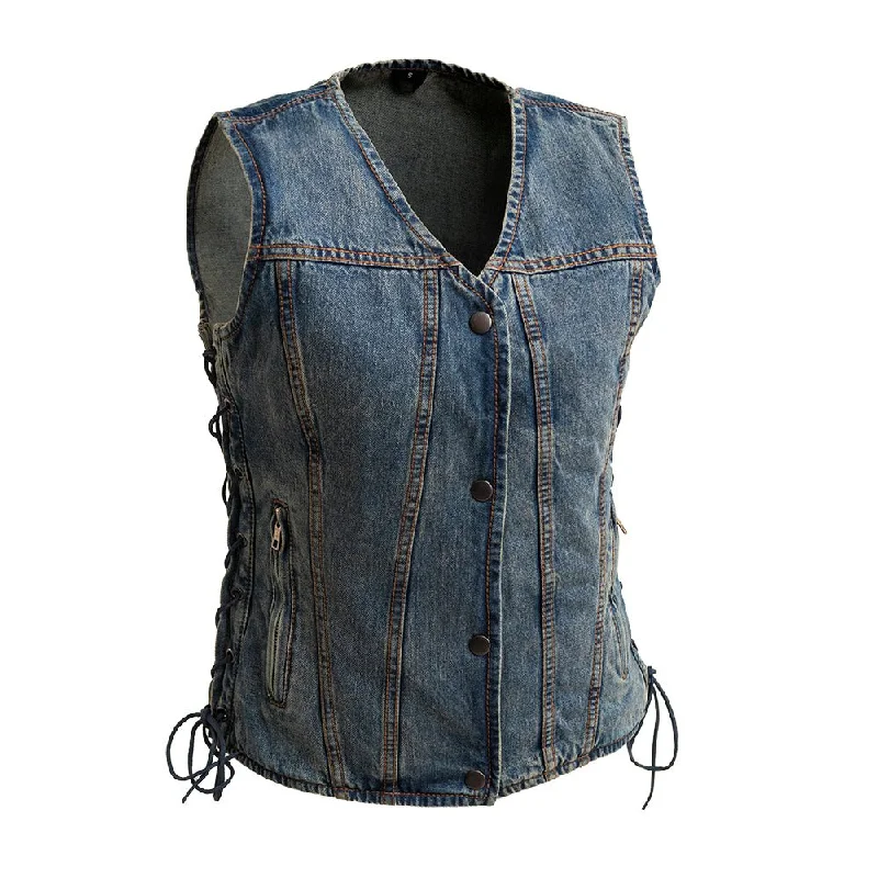 Tiff Women's Motorcycle Denim Vest