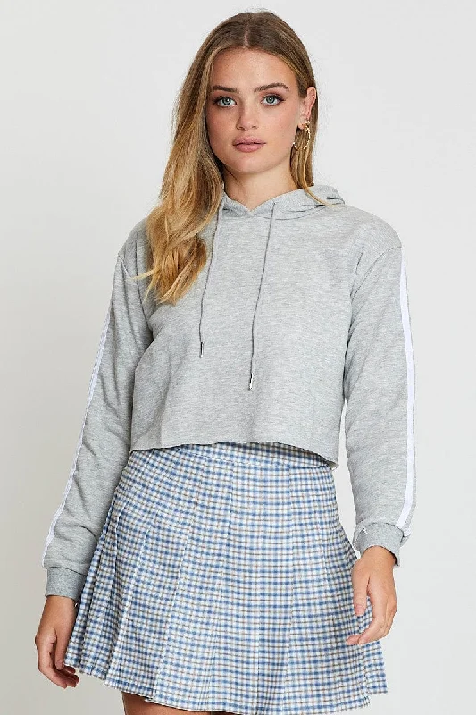 Grey Hoodie Long Sleeve Feminine Women's Soft 