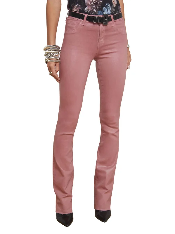 Ruth Coated Straight Leg Jean In Mauve Rose Coated