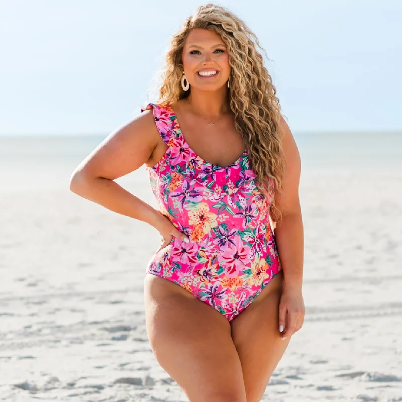 All Inclusive Swimsuit, Pink Tropical