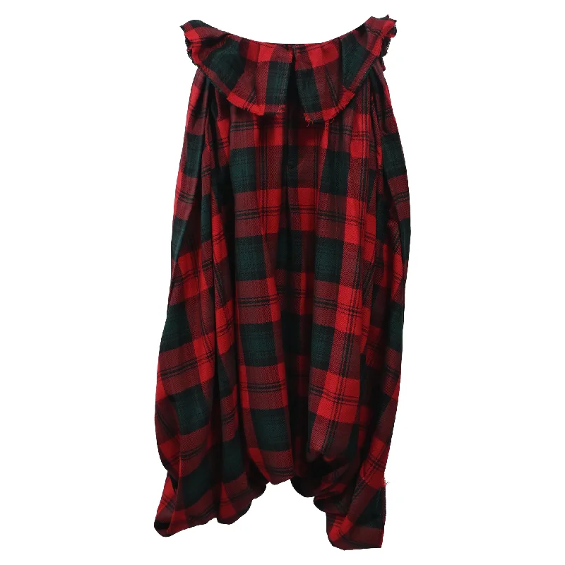 Comme des Garçons Tartan Pants in Red Cotton