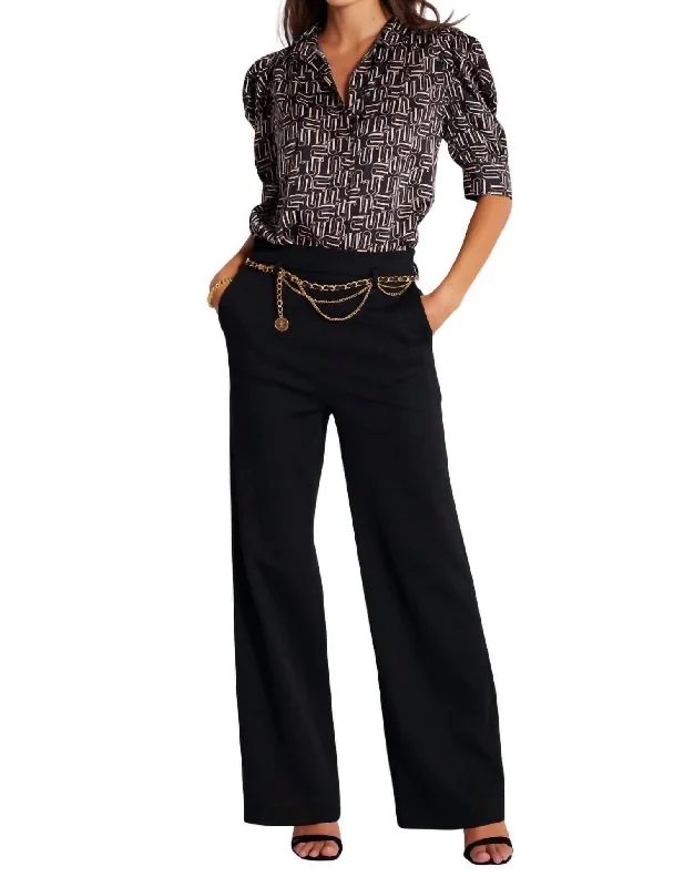 Lara Wide Leg Trouser In Black