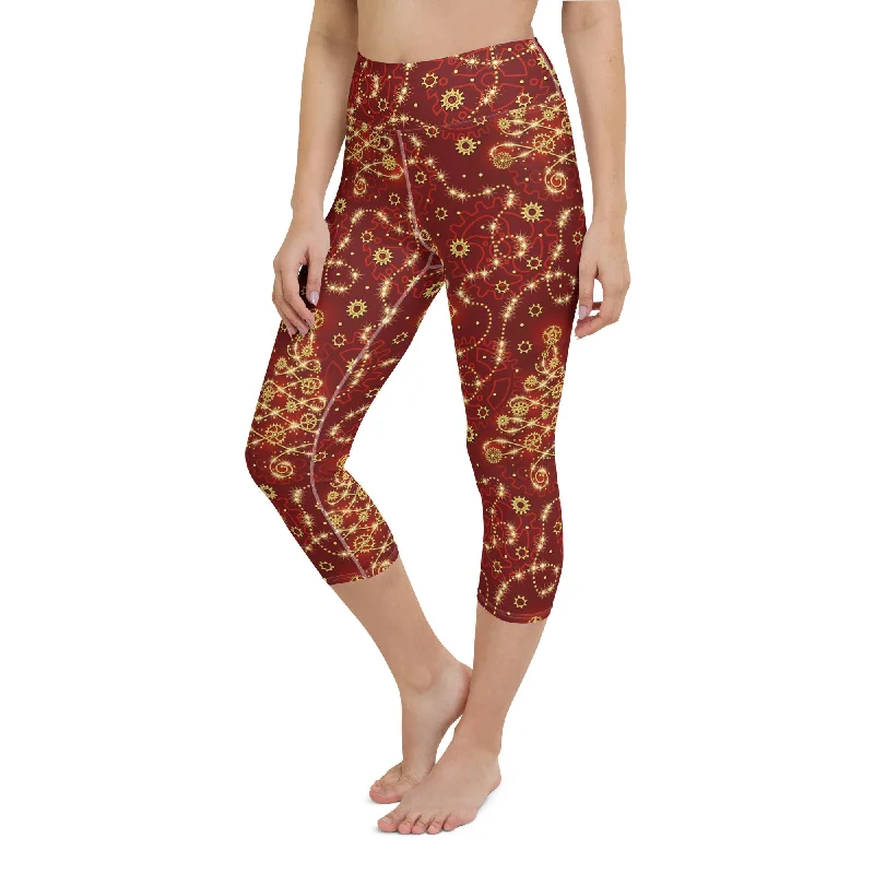 Steampunk Christmas Yoga Capris