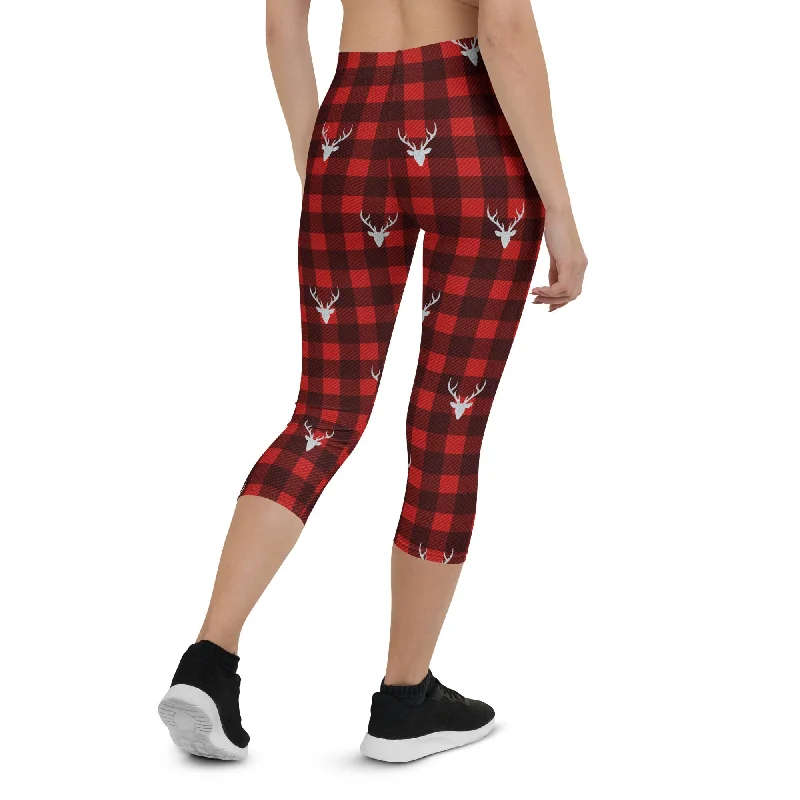 Buffalo Reindeer Print Capris