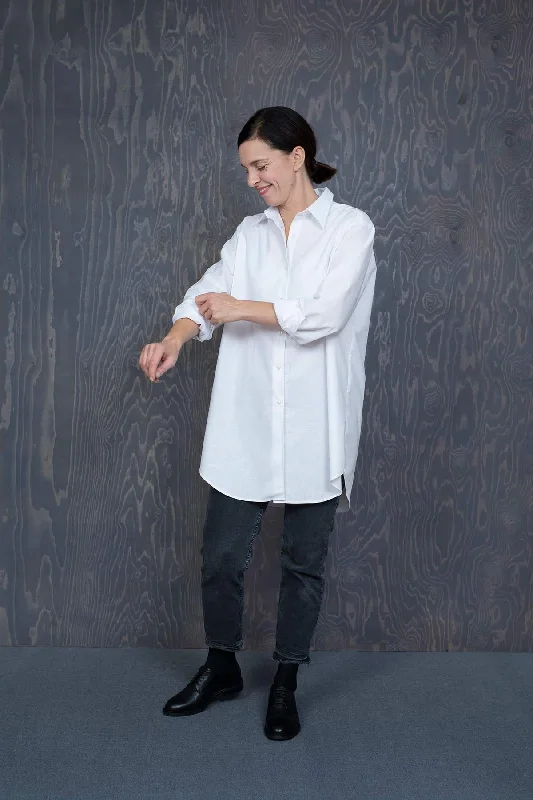 The Assembly Line Oversized Shirt Dapper Women's Bow - adorned