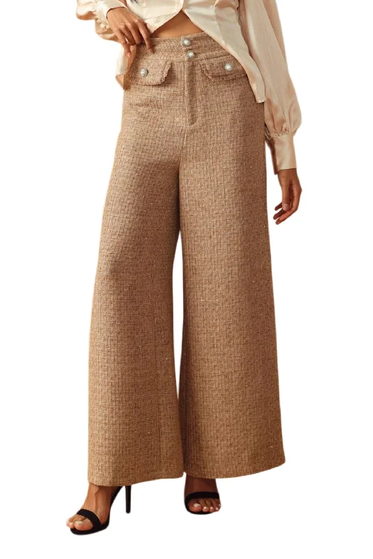 A Tweed Pant In Taupe