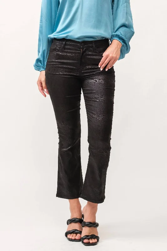 Jeanne Faux Leather Pants In Black