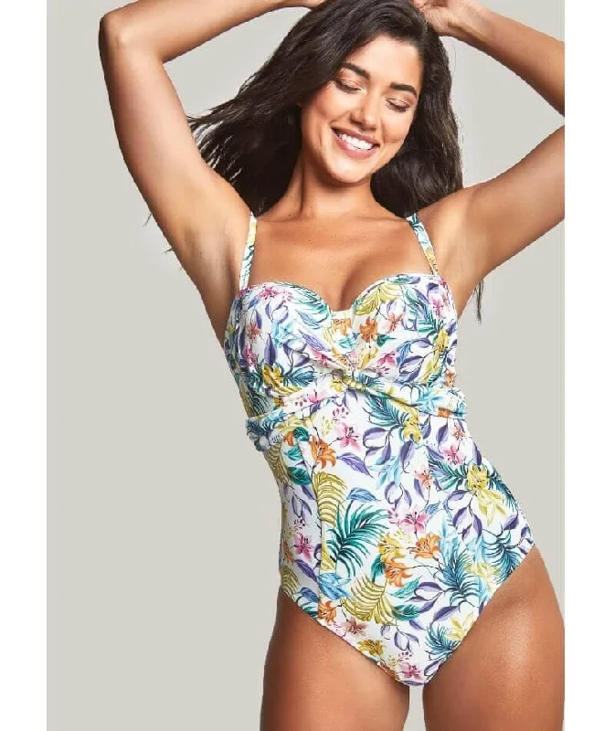 Panache Swimwear Botanical Padded Bandeau One Piece Swimsuit - Floral