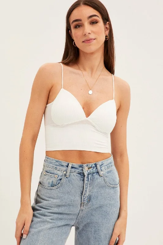 White Bralette Seamless Elegant Women's Formal 
