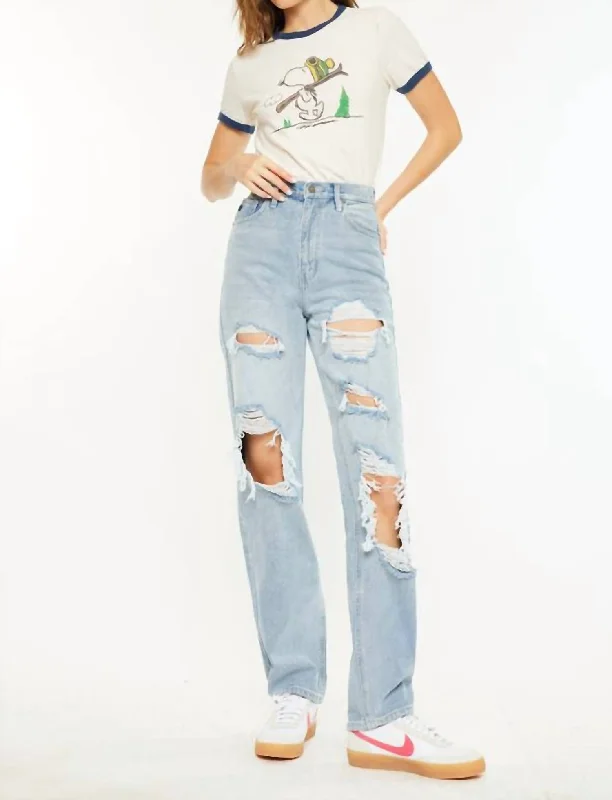 Kyla Ultra High Rise 90's Baggy Jeans In Light Wash