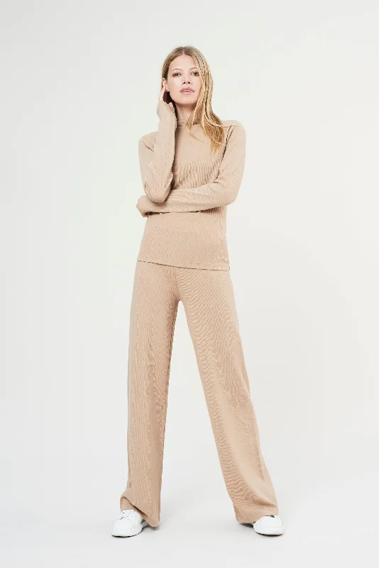 Forest soft structured flared pants - Sand