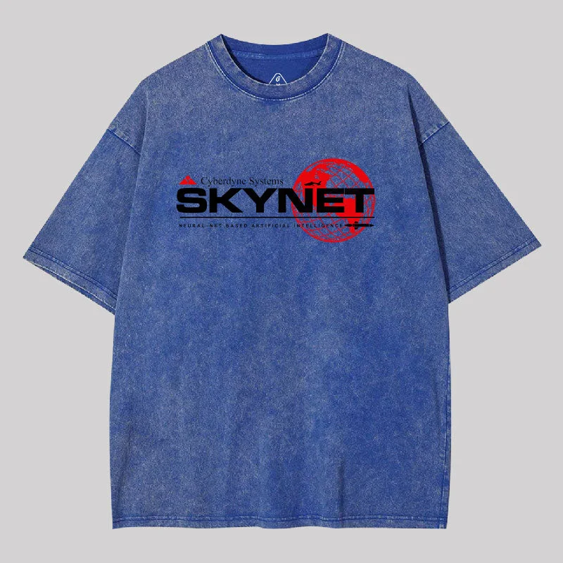 Cyberdyne Systems Skynet Washed T-shirt Stylish Women's Neon