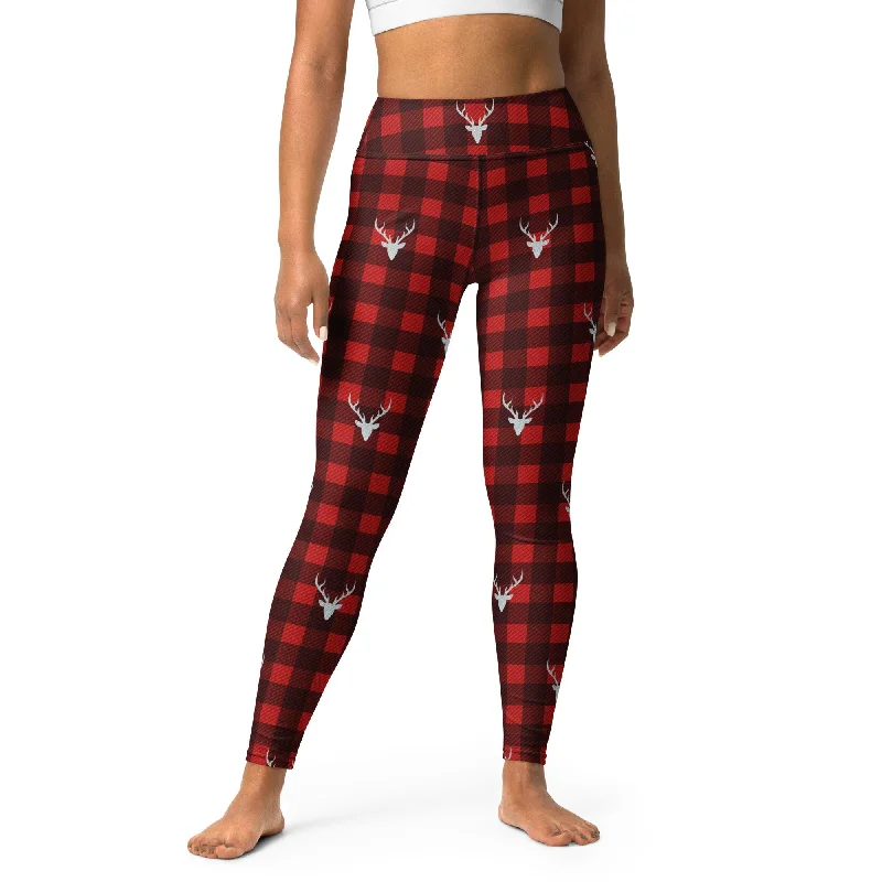 Buffalo Reindeer Print Yoga Leggings