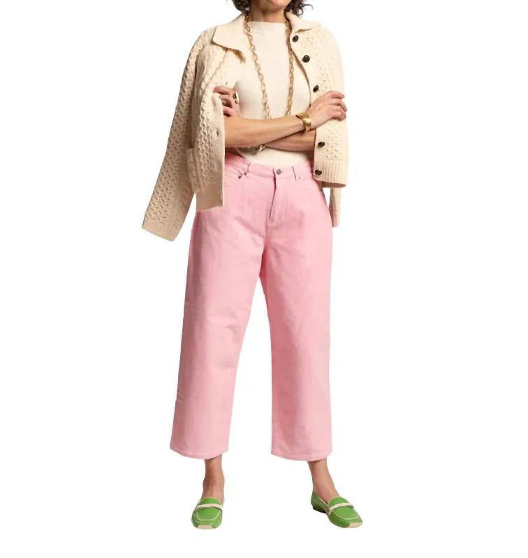 Jane Corduroy Straight Pant In Pink