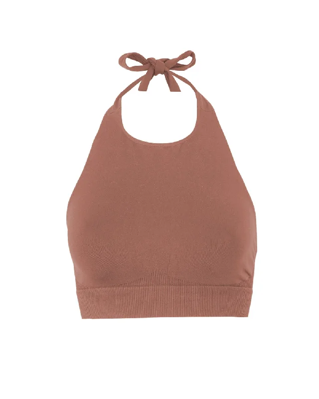 REVITALISED Halterneck Top | Rusty Pink Hip Women's Retro
