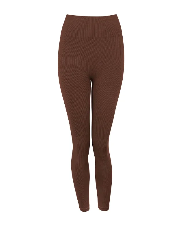 AWAKEN Ribbed Leggings | Maroon Relaxed Women's Beachy