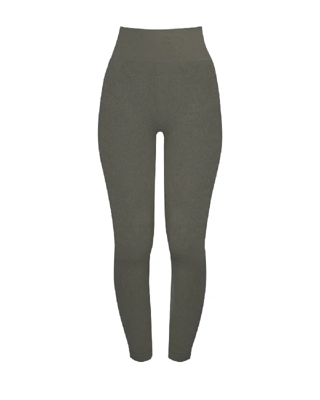 AWAKEN Ribbed Leggings | Muddy Grey Sophisticated Women's 