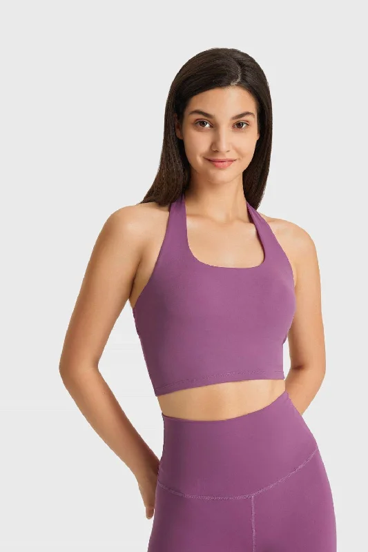 Breathable Halter Neck Sports Bra Relaxed Women's 