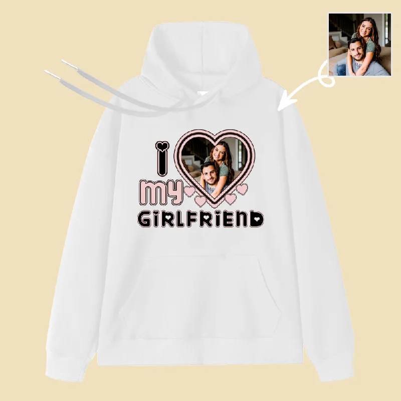 I Love My Girlfriend Custom Photos Hoodies Hip Women's Retro