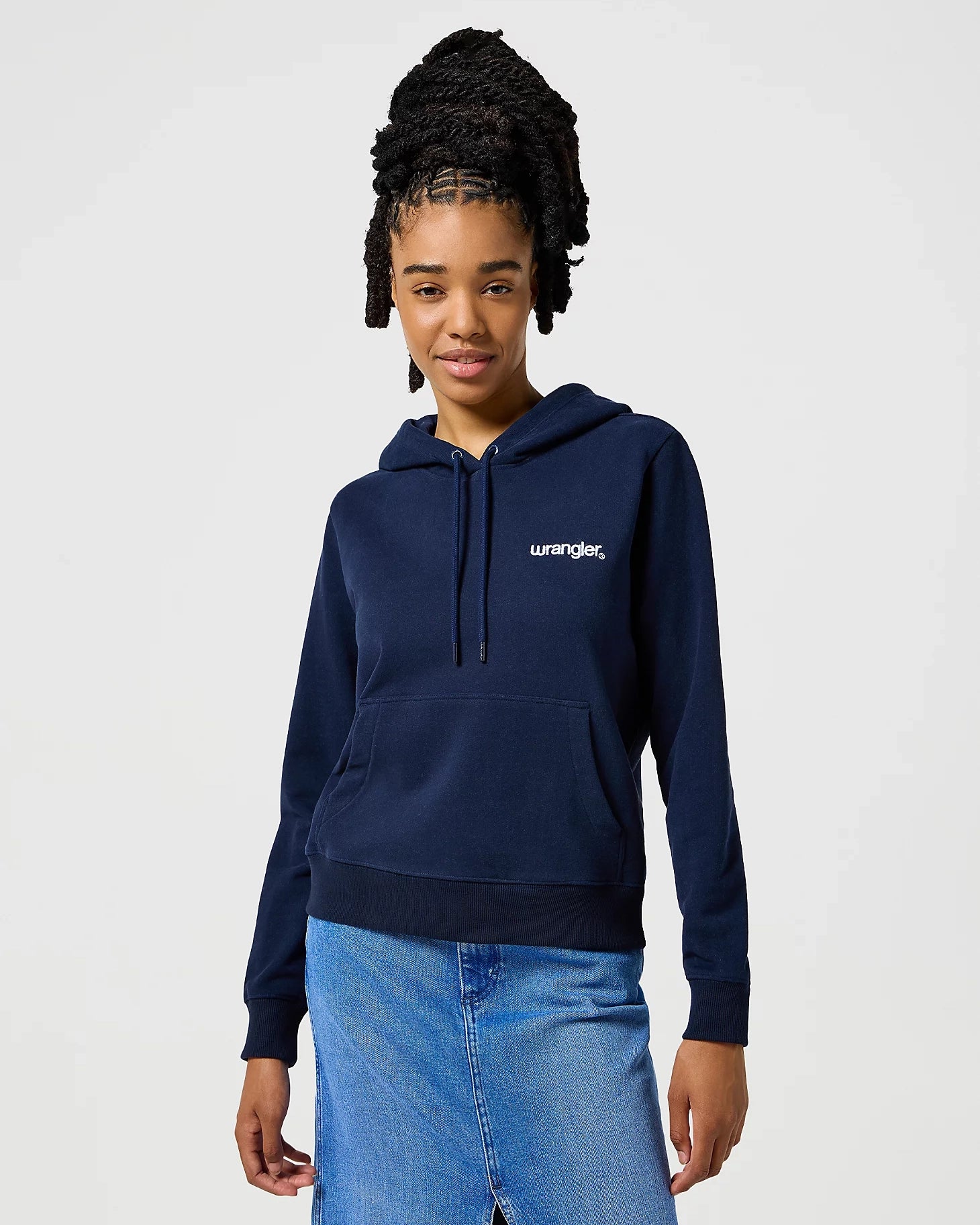 Regular Hoodie in Navy Modern Women's 