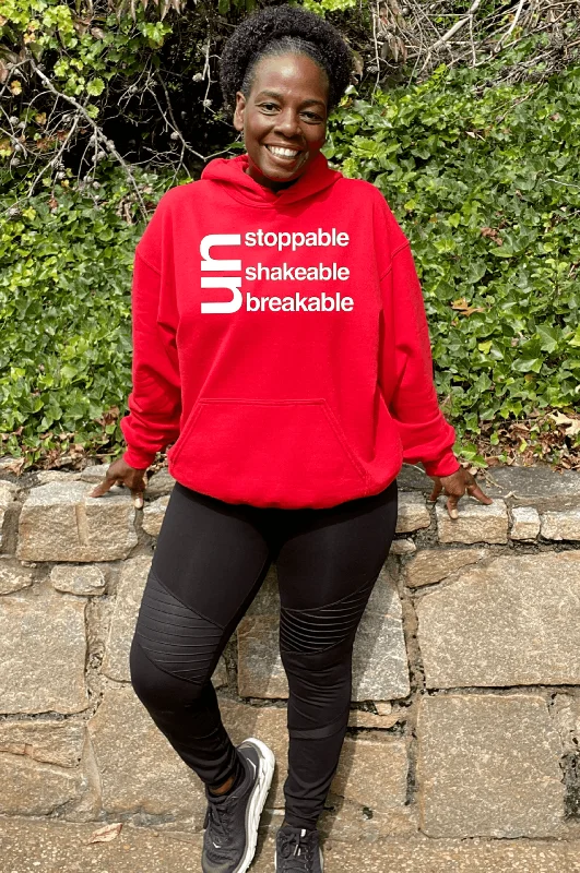 Unstoppable Unshakeable Unbreakable Bright Colors Hoodie Refined Women's Hand - crafted