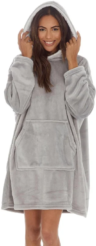 Slumber Party Fleece Oversized Womens Blanket Hoody - Grey Confident Women's Power