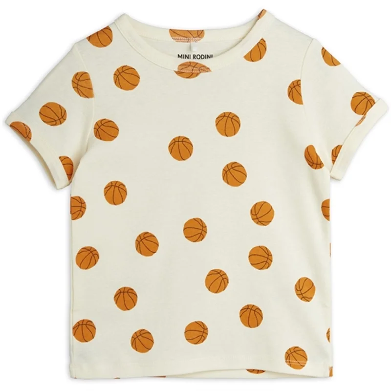 Mini Rodini Offwhite Basketball Aop T-shirt Cozy Women's Sherpa - lined