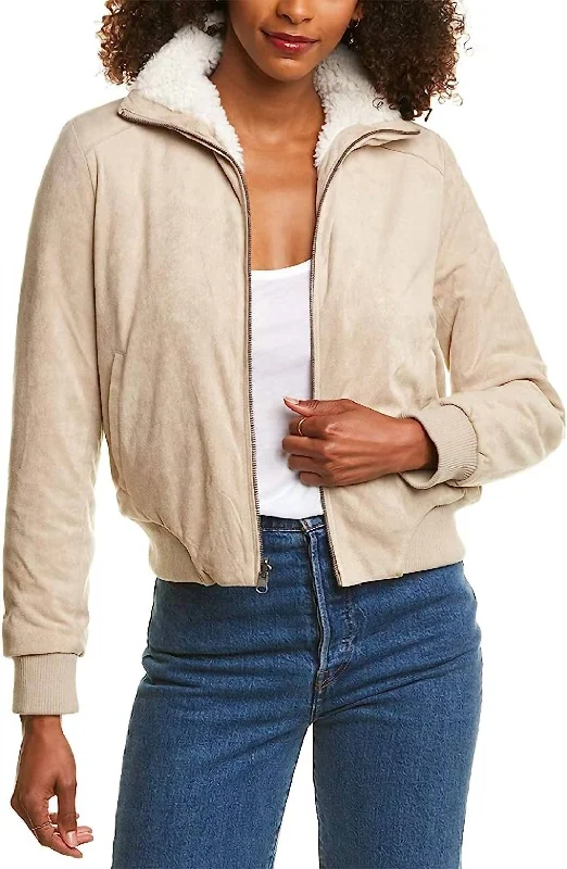 Kendal Reversible Bomber Jacket In Cafe Au Lait Sporty Women's Tennis