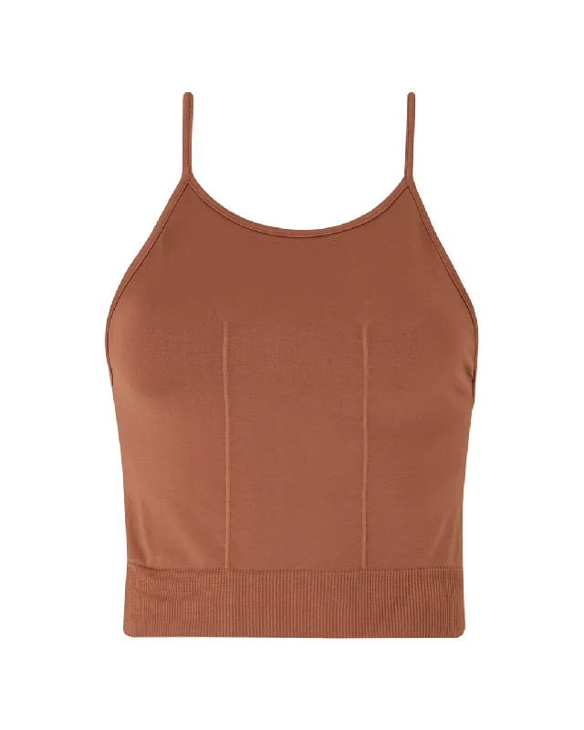 ENRAPTURED Top | Rusty Pink Sleek Women's Metallic