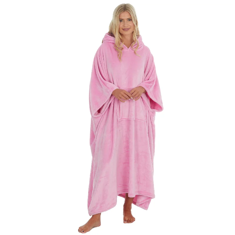 Huggable Hoodie Oversized Wearable Blanket Womens Fleece Hoody - Pink Artistic Women's Avant - 