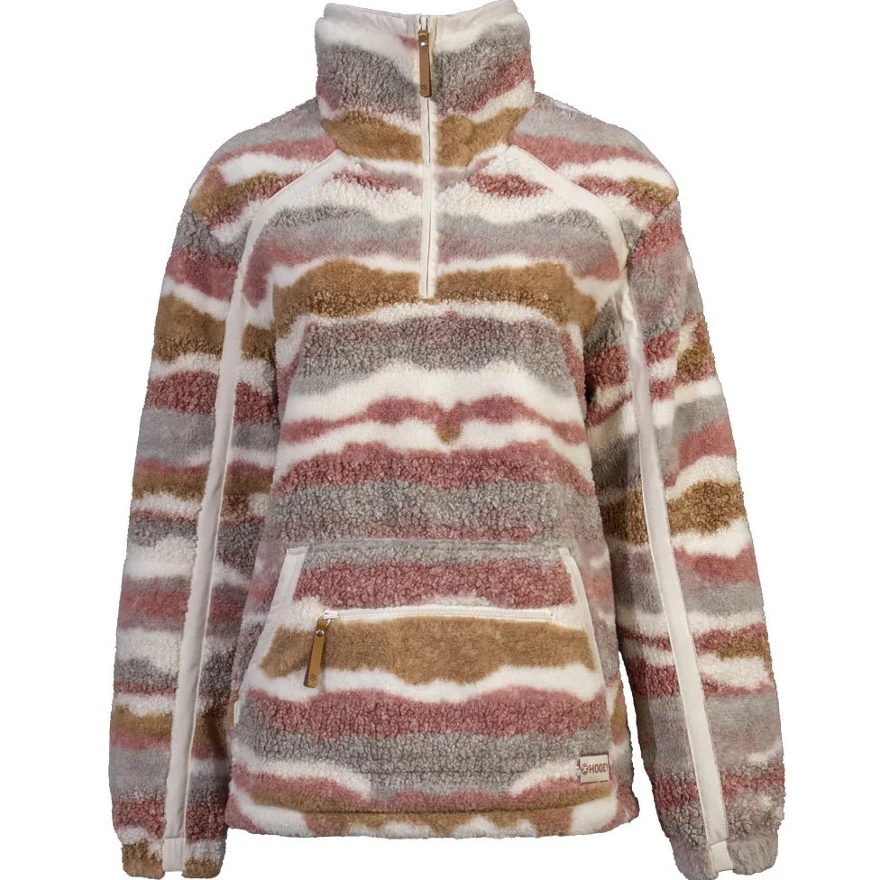 Hooey Women's Cream and Grey Sherpa Pullover Cozy Women's Sherpa - lined